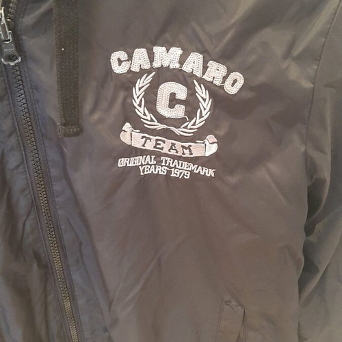 Camaro men's lightweight windbreaker jacket reversible like new, black/gray