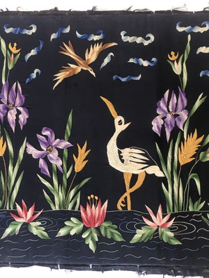 Handmade traditional silk embroidery used, folk art