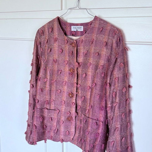 Pink women's tweed vintage jacket like new
