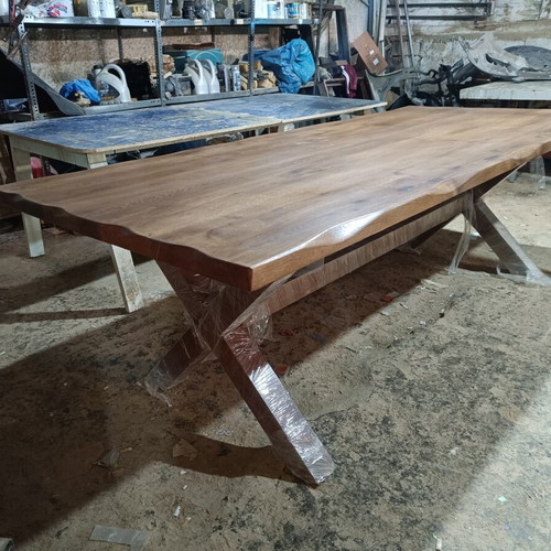 Solid oak wood table made to order, 240x105x76 cm