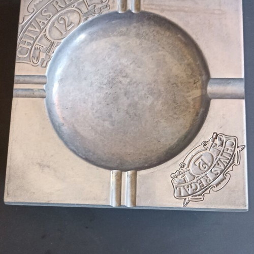 Vintage Chivas Regal 12 Metal Ashtray Cast Aluminum