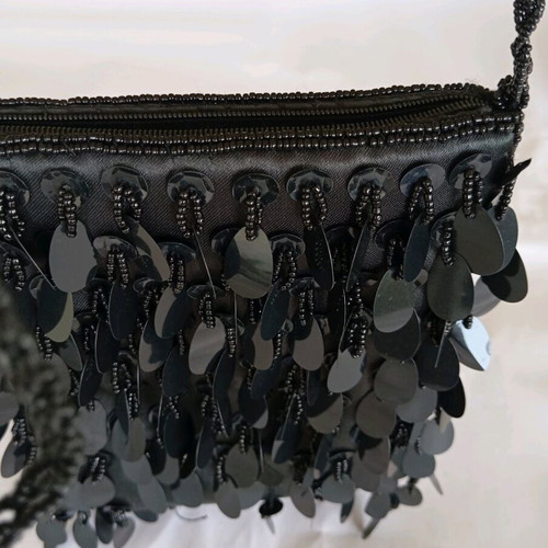 Beaded bag used, black crossbody