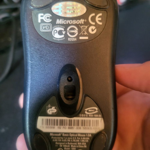 Microsoft Basic Optical USB Mouse used, functional