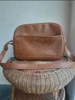 Samsonite Vintage Laptop Bag Real Leather like new, brown, crossbody