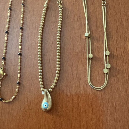 Stainless steel gold-tone jewelry set, 11 pieces