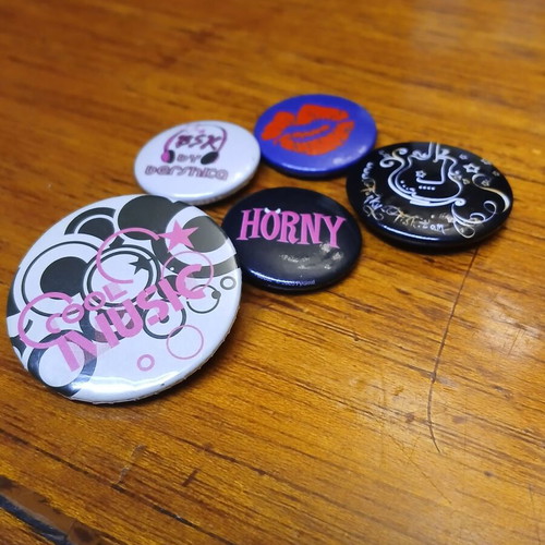 Pins set of 5 used, various designs