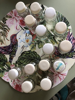 Glass spice jars used, set of 14 pieces