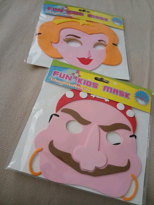 Carnival masks collectible, new, set of 2 foam material