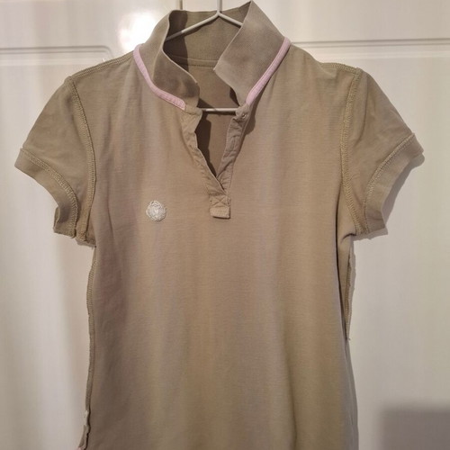 Piazza Italia Polo Shirt new, beige with pink details, size L
