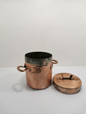 Copper cooking pot used, vintage 1900