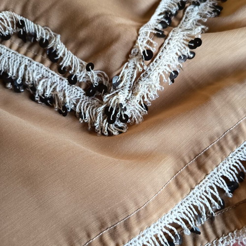 Vintage women's scarf beige 70x70 cm like new