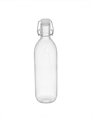 Glass water bottle with cap 1L set of 5 new