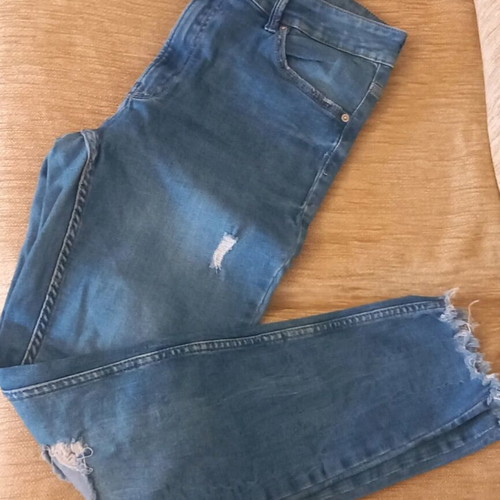 Jean skinny with fringes like new, size XXL