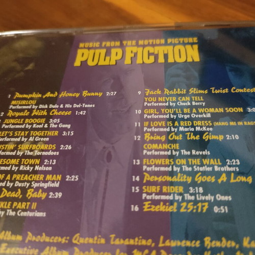 Pulp Fiction soundtrack CD like new, rock genre