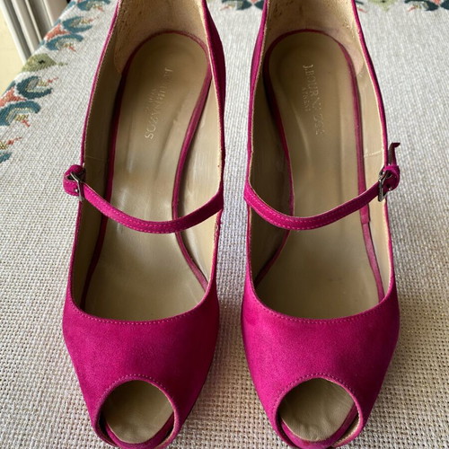 Vintage leather suede high heel pumps size 38 used pink J. BOURNAZOS