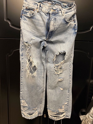 Zara jeans used with rips, blue, size XXL