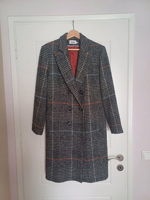 Toi Moi midi check coat like new, grey, size L