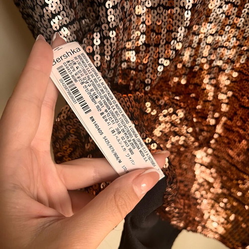 Bershka mini dress with ombre sequins like new, gold