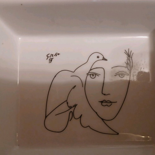 Set of three French porcelain bowls with Pablo Picasso designs