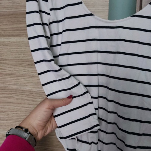Striped black and white bodysuit used, size L, H&M
