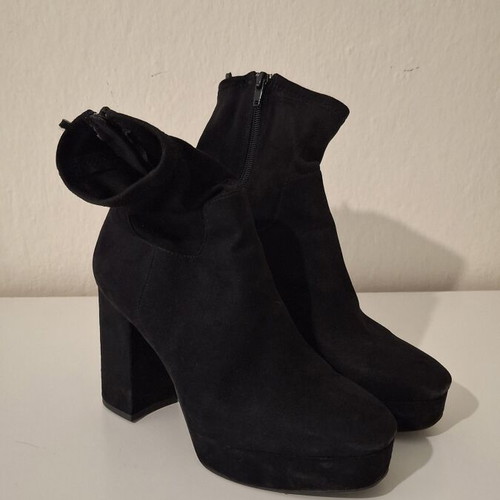 H&M black ankle boots like new, size 39, high heel and platform