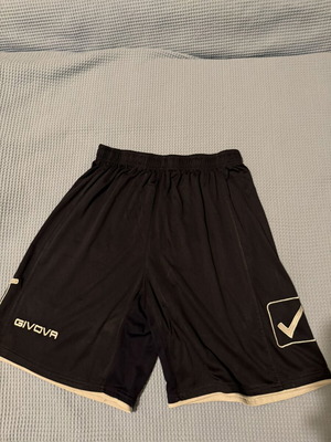 Givova black sports shorts used with embroidered logo