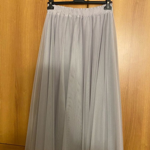 Tulle midi skirt new, gray, One Size