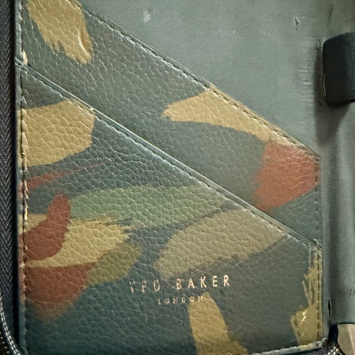 Black leather Ted Baker passport wallet used