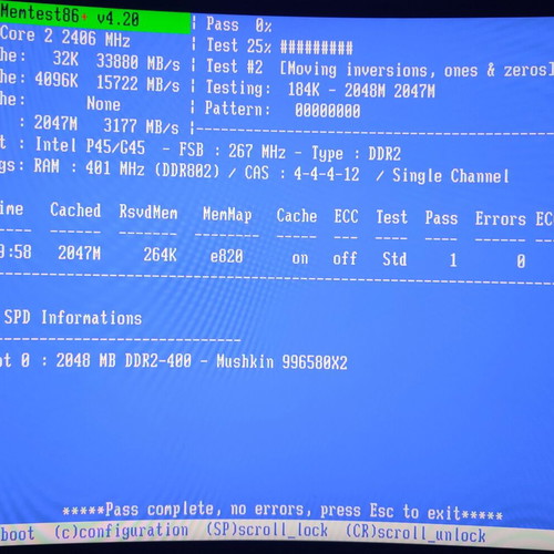 2GB DDR2 Mushkin 800MHz 4-4-4-12 used