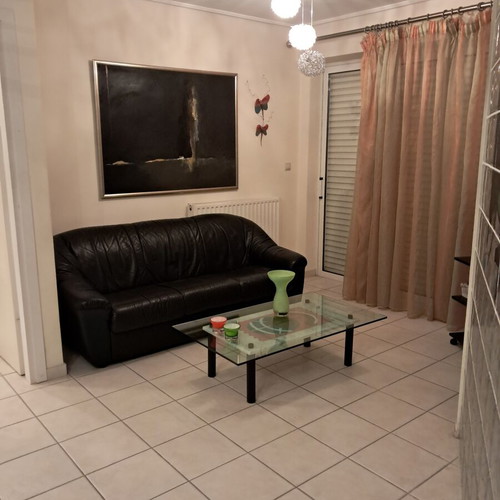 Leather sofa used, black Sato