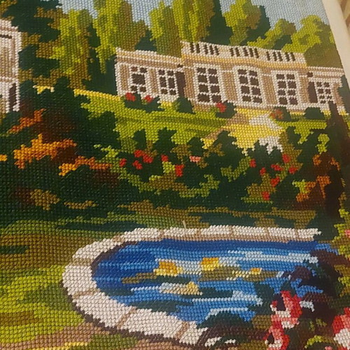 Handmade embroidered frame fully filled, dimensions 105x50