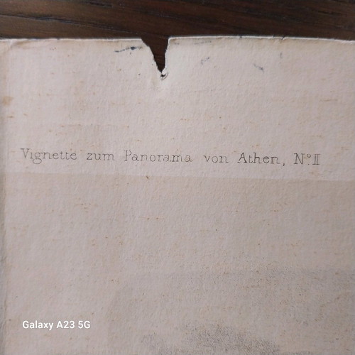 Lithography Panorama of Athens 1835 used