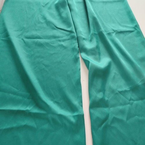 Women's satin pants green like new, size M