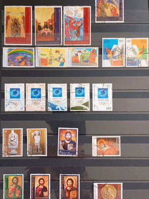 Ελληνικά σφραγισμένα γραμματόσημα 2000 μεταχειρισμένα, 2 σειρές