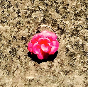 Γυναικείο δαχτυλίδι με λουλούδι ροζ