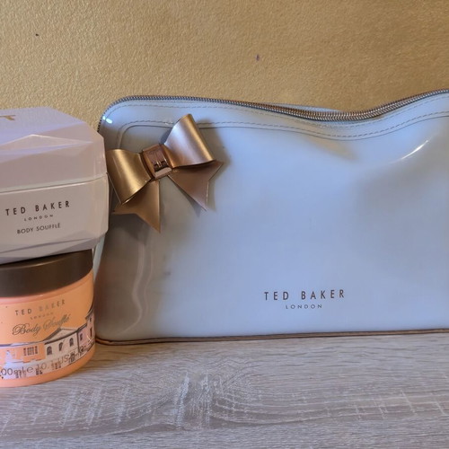 Ted Baker original cosmetic bag with body soufflé set