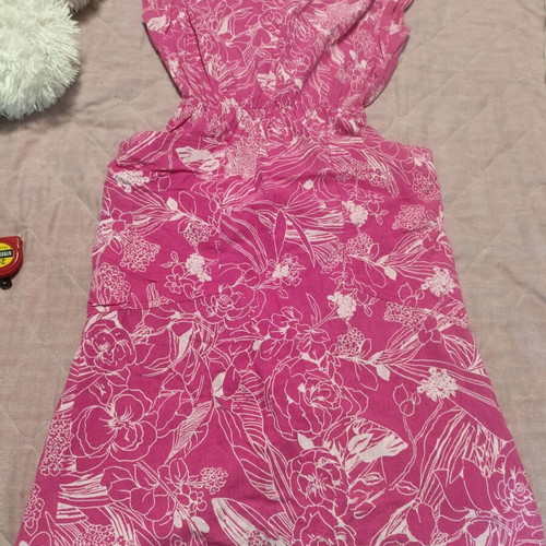 Cotton dress pink vintage like new, size L