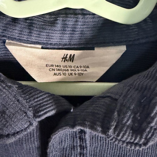 Corduroy shirt for boys dark blue like new H&M 140 cm