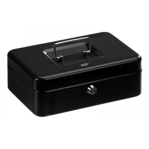 MP cash box new, metal with key, tray and handle 24x17cm