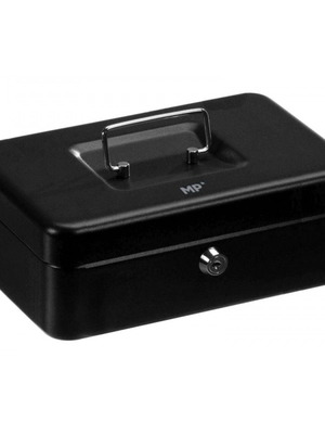 MP cash box new, metal with key, tray and handle 24x17cm
