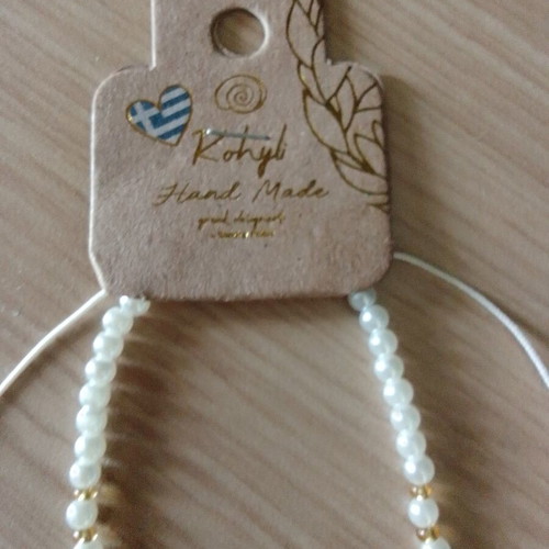 Summer necklace with shells handmade, new, white