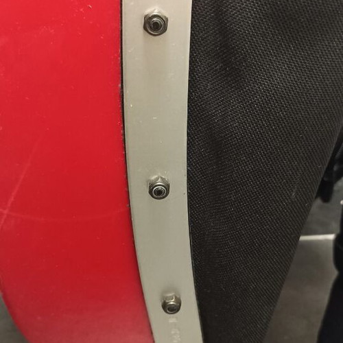 Backpack like new, red, hard shell, waterproof, carbon fiber