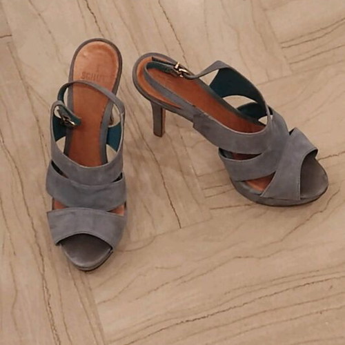 Schutz sandals used with platform and thin heel, size 38, blue