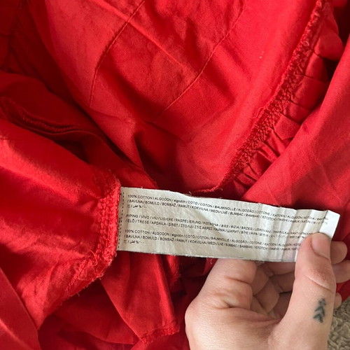 Mango flowy cotton dress used, size S, red