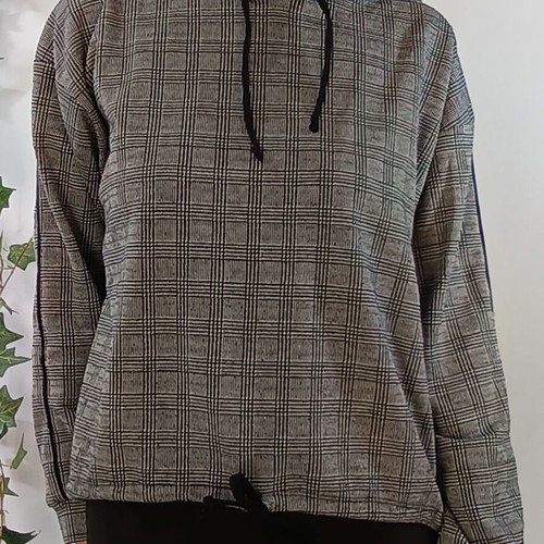 Love Me Checkered Hoodie Top Like New