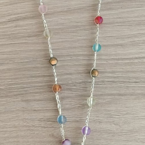 Handmade necklace woven with silver thread like new