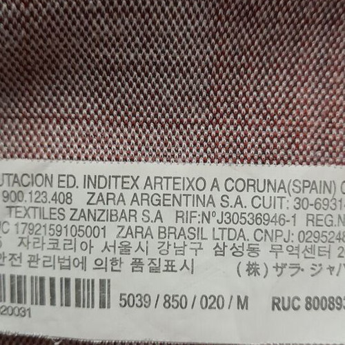 Zara checked skirt with zipper like new, size M, gray