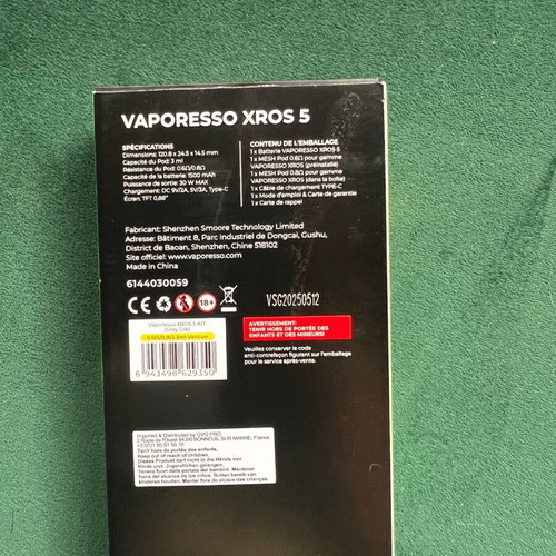 Vaporesso Xros 5 3ml E-Cigarette Kit with 1500mAh Battery Grey Silk and 3 Replacement Pods