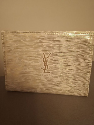 YSL Beauty Woman Pouch new, white and gold