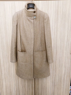 Mango wool coat used, beige, comfortable fit